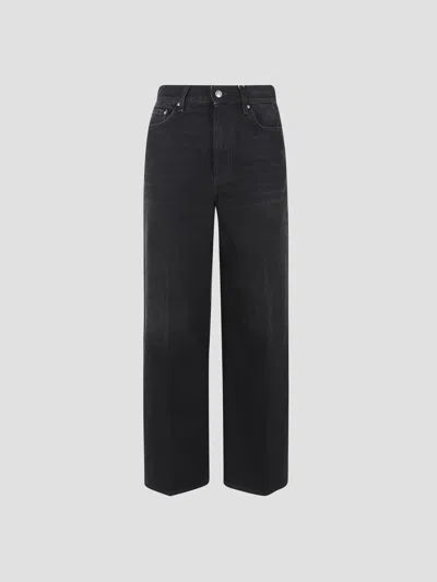 Totême Toteme Wide Leg Denim Trousers In Black