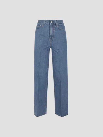 Totême Wide Leg Denim Trousers In Blue