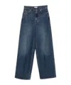 Totême High Waist Loose Leg Denim Trousers In Blue