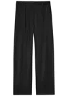Totême Toteme Wide-leg Satin Trousers In Black