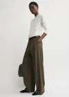 Totême Wide Pinstriped Trousers Pepper In Green
