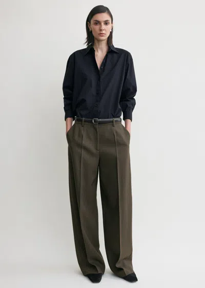 Totême Wide Tailored Trousers Forest In Green