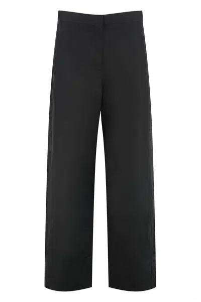 Totême Toteme Wide-leg Organic Cotton Trousers In Black