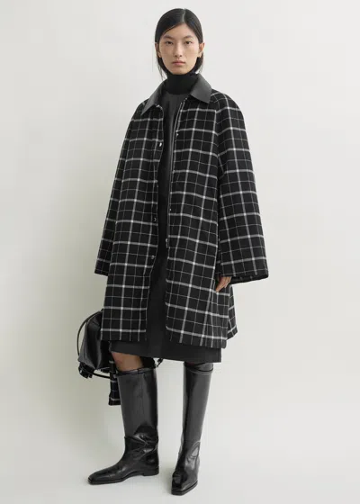 Totême Windowpane Country Coat Black/white