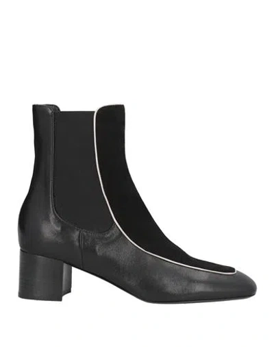 Totême Toteme Woman Ankle Boots Black Size 6 Cow Leather, Synthetisches Material