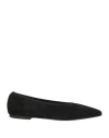 Totême Minimalist Suede Ballerinas Pepper In Black