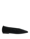 Totême Minimalist Suede Ballerinas Pepper In Black