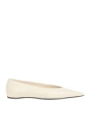 Totême Toteme Woman Ballet Flats Cream Size 8 Leather In Neutral