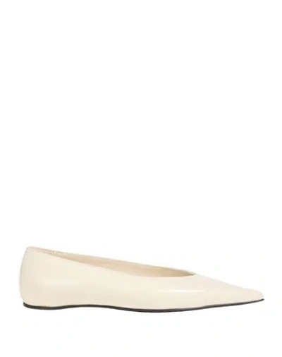 Totême Toteme Woman Ballet Flats Cream Size 8 Leather In Neutral