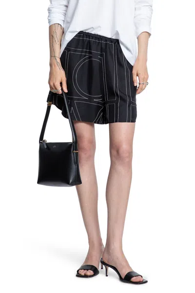 Totême Woman Black&white Shorts
