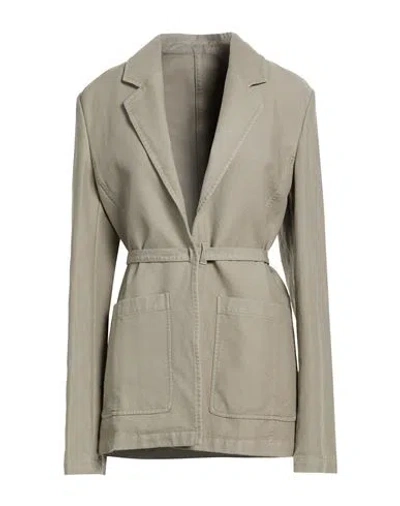 Totême Toteme Woman Blazer Grey Size 8 Cotton In Gray