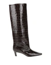 Totême Croco-embossed Wide Shaft Boots Dark Brown In Brown