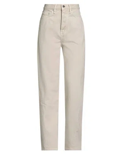 Totême Toteme Woman Jeans Ivory Size 27w-32l Organic Cotton In Animal Print