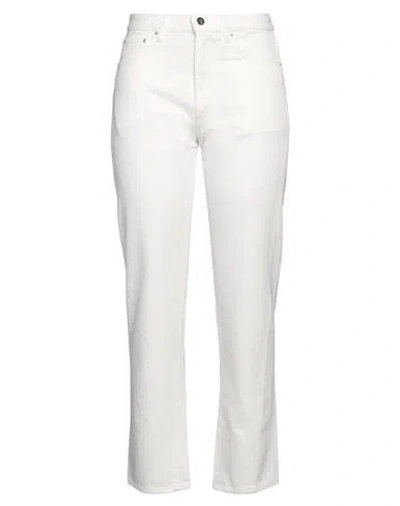 Totême Toteme Woman Denim Pants White Size 23w-32l Cotton
