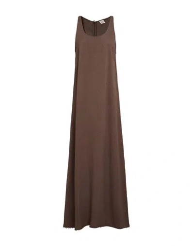 Totême Toteme Woman Maxi Dress Brown Size 8 Viscose