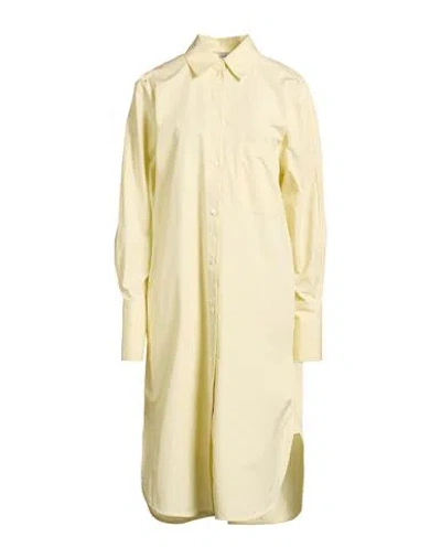 Totême Toteme Woman Midi Dress Pastel Yellow Size 4 Organic Cotton In Green