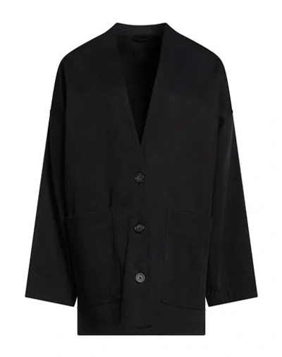 Totême Toteme Woman Overcoat & Trench Coat Black Size Xxs Organic Cotton