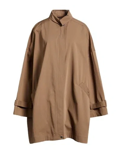 Totême Toteme Woman Overcoat & Trench Coat Taupe Size 6 Organic Cotton In Brown