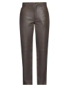 Totême Toteme Woman Pants Chocolate Brown Size 10 Lambskin