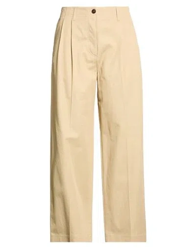 Totême Toteme Woman Pants Sand Size 10 Cotton In Yellow