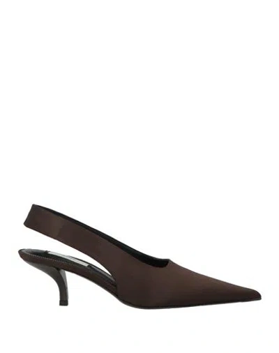 Totême Toteme Woman Pumps Dark Brown Size 7 Textile Fibers