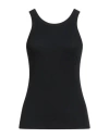 Totême 'espera' Black U Neck Rib Tank Top In Stretch Cotton Woman Toteme In Black