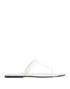 Totême Toteme Woman Thong Sandal Off White Size 10 Leather In White