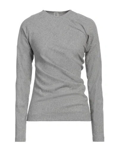 TOTÊME TOTEME WOMAN TOP GREY SIZE 4 WOOL, POLYESTER, VISCOSE, ELASTANE