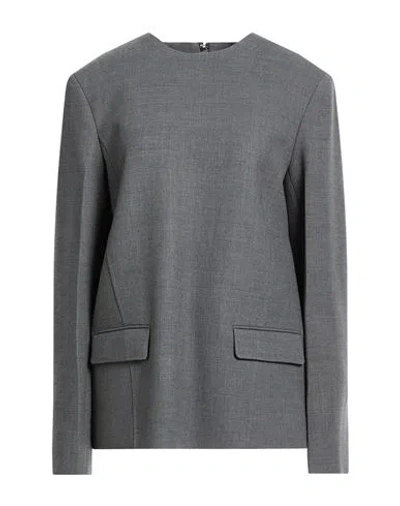 Totême Toteme Woman Top Grey Size 8 Recycled Polyester, Wool, Elastane In Gray