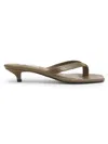 Totême Toteme Lizard Embossed Kitten Heel Flip Flop In Green