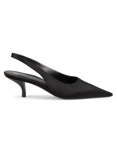 Totême Women's 55mm Satin Slingback Pumps In Black
