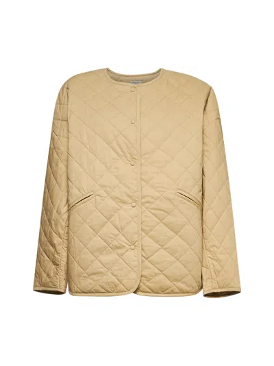 TOTÊME TOTEME WOMEN BEIGE ORGANIC COTTON QUILTED JACKET