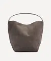 Totême Toteme Women's Belted Suede Tote Bag In Gray