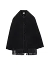 Totême Womens Black Embroidered Scarf Brushed Wool-blend Jacket