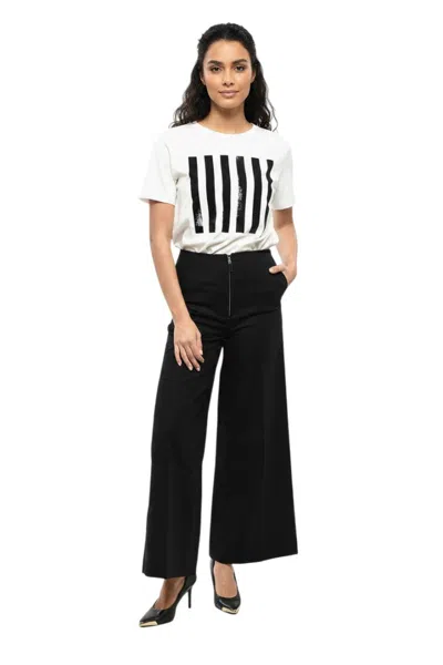 Totême Women Black Flared Flat Front Pant