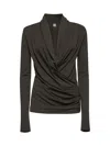 Totême Toteme Women Black Fluid Jersey Overlapped Top In Black