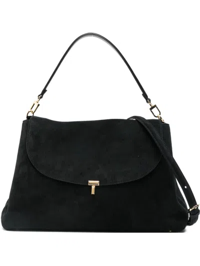 Totême Women Black T-lock Large Shoulder Bag, Onesize Luxury Shoulder Bags For Women Darveys