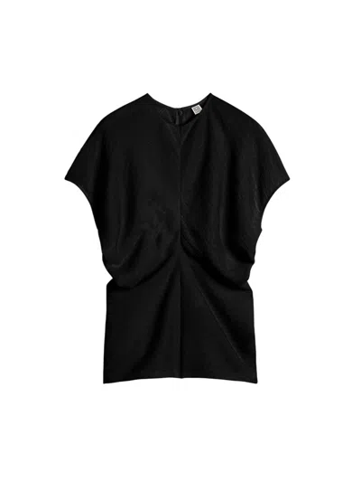 Totême Toteme Women Black Woven Low Rise Top