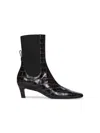 Totême Toteme Women The Mid Heel Boot Leather Boots With Croco Effect In Brown