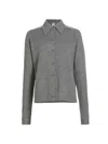 Totême Womens Relaxed-fit Buttoned-cuffs Cashmere Cardigan Dark Grey Melange Xs In Gray