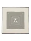 Totême Centered Monogram Silk Scarf Macadamia In Gray