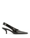 Totême Toteme Classic Croc-embossed Leather Slingback Pump In Brown