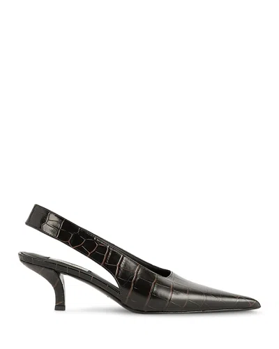 Totême Women's Classic Croco Slingback Pumps In Brown