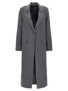 Totême Womens Notched-lapel Flap-pocket Regular-fit Wool Coat Mid Grey Melange In Gray