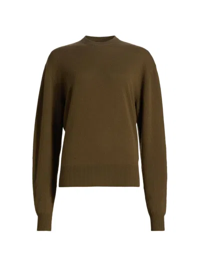 Totême Women's Classic Wool-silk Crewneck Sweater In Green