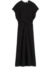 Totême Toteme Black Woven Dress With Loose Waist In Black