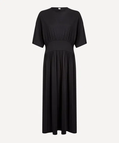 Totême Toteme Women's Cotton Silk Tee Dress In Black