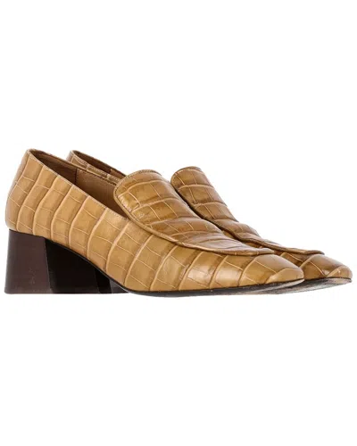 Totême 55mm The Block Heel Leather Pumps In 다크 옐로우