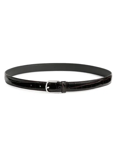 Totême Women's Croc Embossed Leather Belt In Metallic