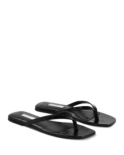 Totême Women's Croco Embossed Flip Flops In Black